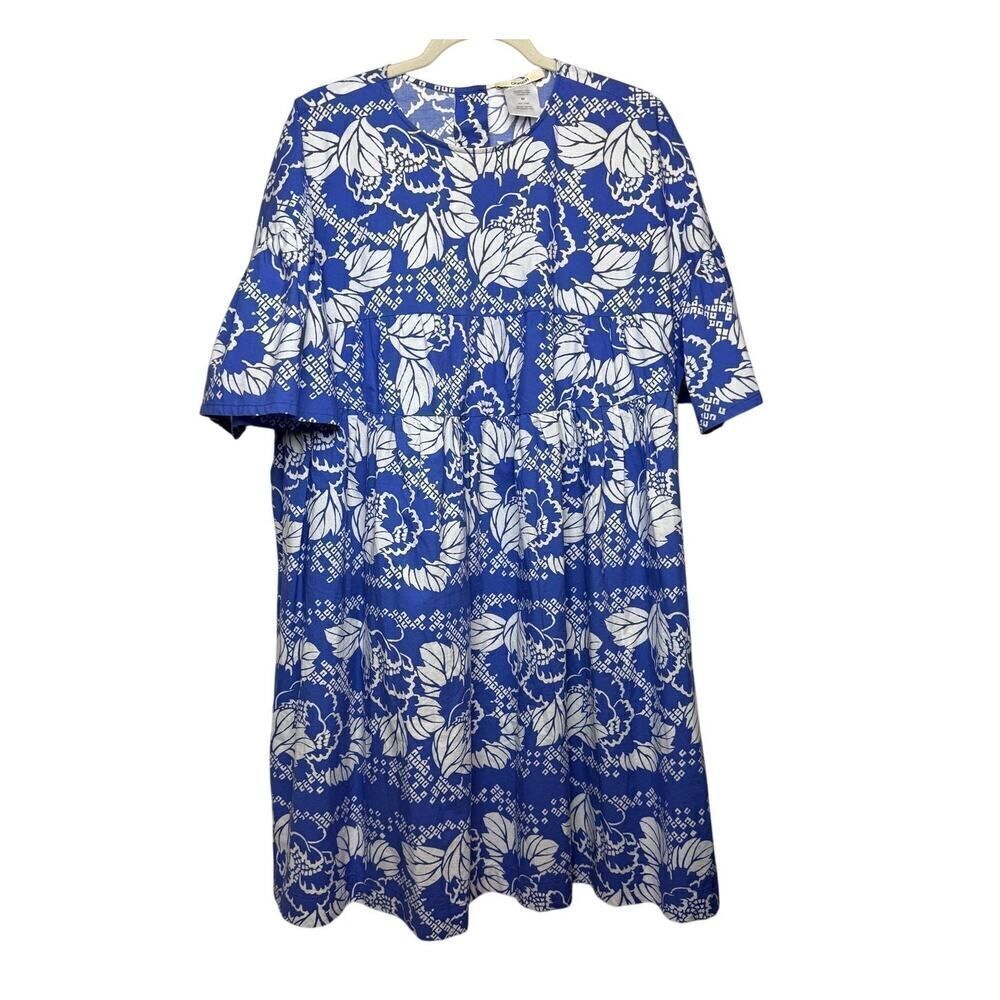 Odeeh Blue Floral Cotton Mini Dress Sz. 40 (US L)